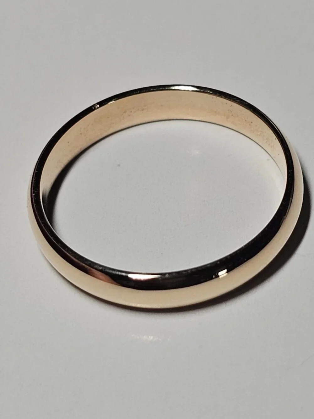 14KT GOLD PLAIN WEDDING BAND 3MM SIZE 4.5